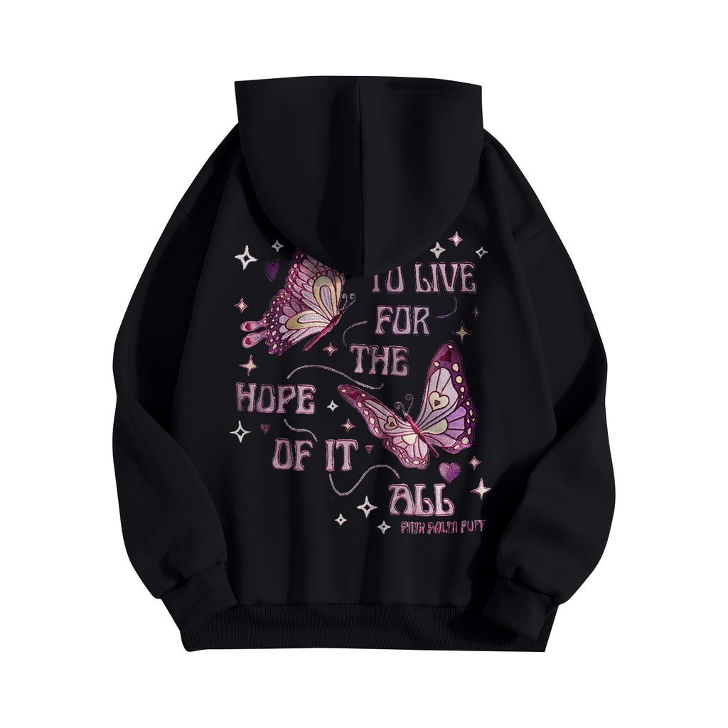 Графические толстовки с капюшоном для женщин Милый пуловер с длинным рукавом Опрятные толстовки с капюшоном с буквенным принтом Одежда на осень-зиму