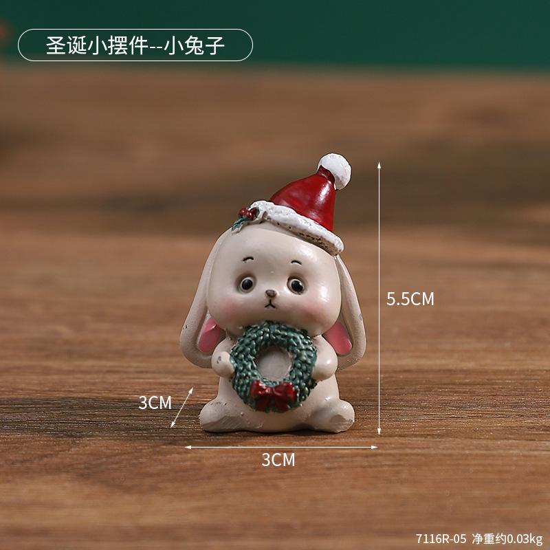 Creative Christmas Gifts Mini Cute Animals Christmas Tree Tabletop Ornaments Santa Claus Decorative Gifts