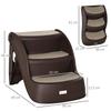 Folding Dog Ladder with 3 Non-Slip Steps in PP, 49x38x38 cm, Brown
