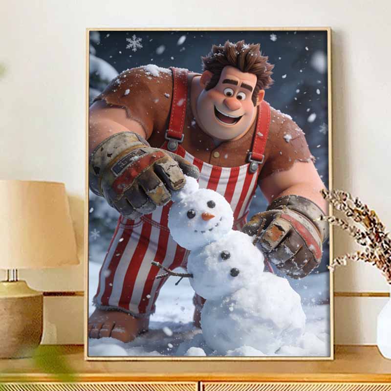 Disney DIY diamond painting 5d full diamond cross stitch diamond Ralph making snowman living room bedroom decorative painting