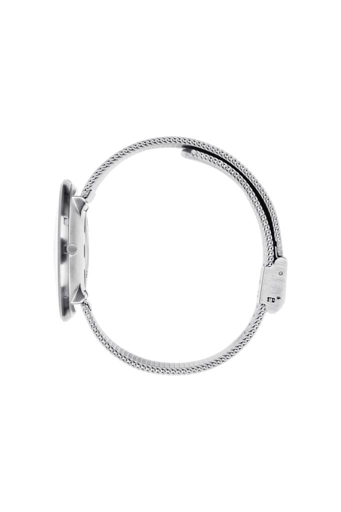 ARNE JACOBSEN CITYHALL 53202-2008, 40mm, Nordic Design, Water Resistant (Quiet Design with No Second Hand), White with Silver Mesh Strap