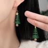 Plating Gold Party Earrings for Women Jewelry Gift Fashion Cartoon Christmas Tree Earrings Dangle Fashion Accessories for Women