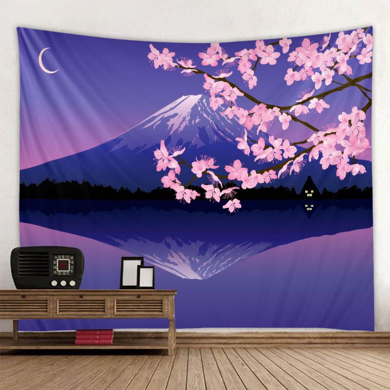 Пейзажная иллюстрация гобелен звездное небо за окном настенный висит богемный хиппи украшение дома простыня с принтом