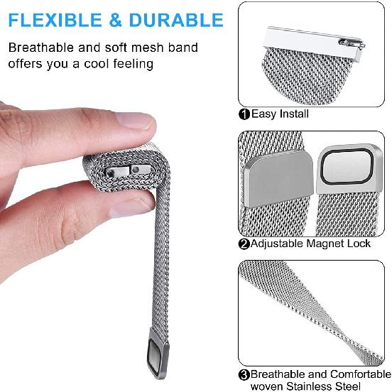 Ремешок с миланской петлей 20 мм 22 мм для часов Samsung 5 4 3 Pro 45 мм Classic S3/Amazfit GTS/GTR браслет Huawei Watch 3/GT3-2