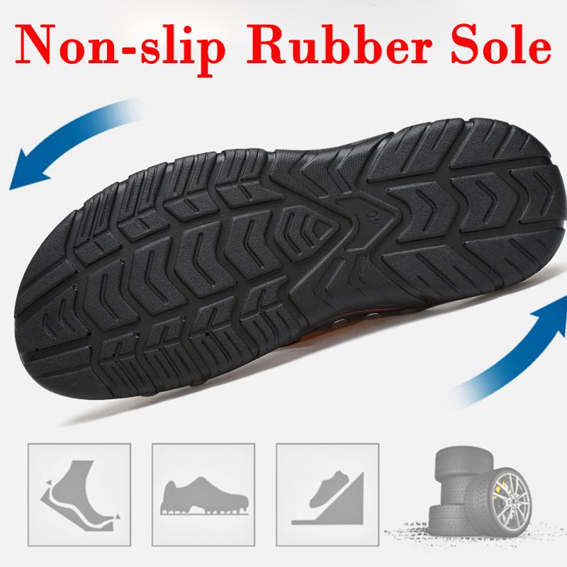 Летние мужские кожаные тапочки с массажной подошвой большого размера 38-48 Пляжные сандалии