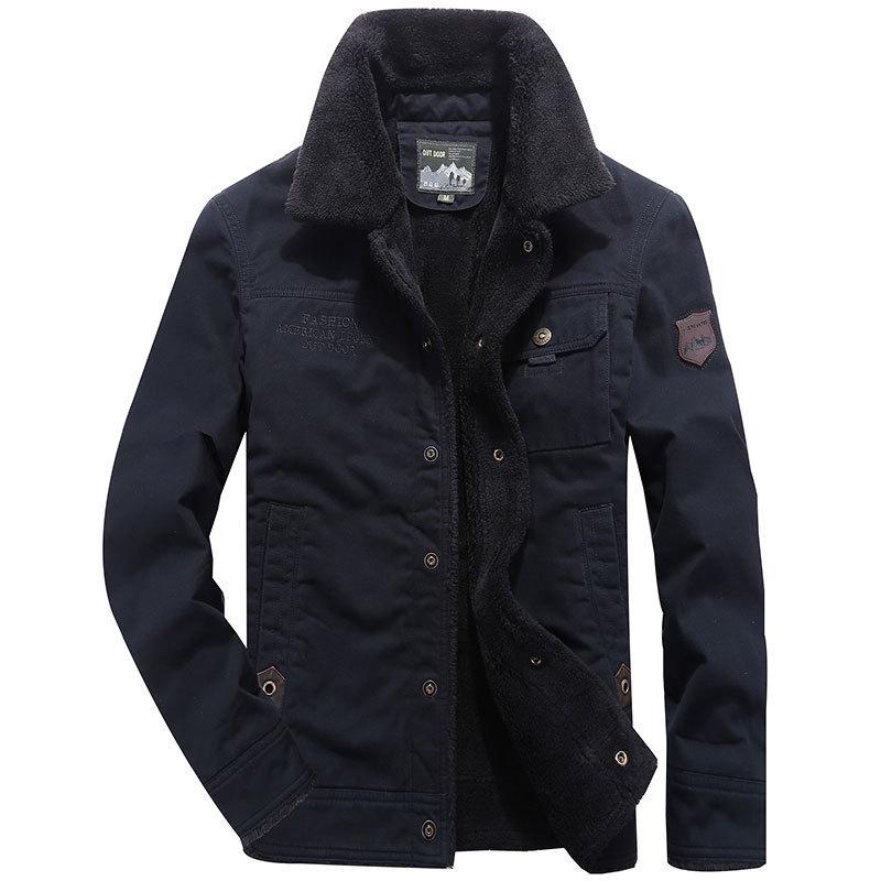Зимняя флисовая джинсовая куртка Мужская хлопковая куртка Мужская свободная флисовая куртка из ягненка