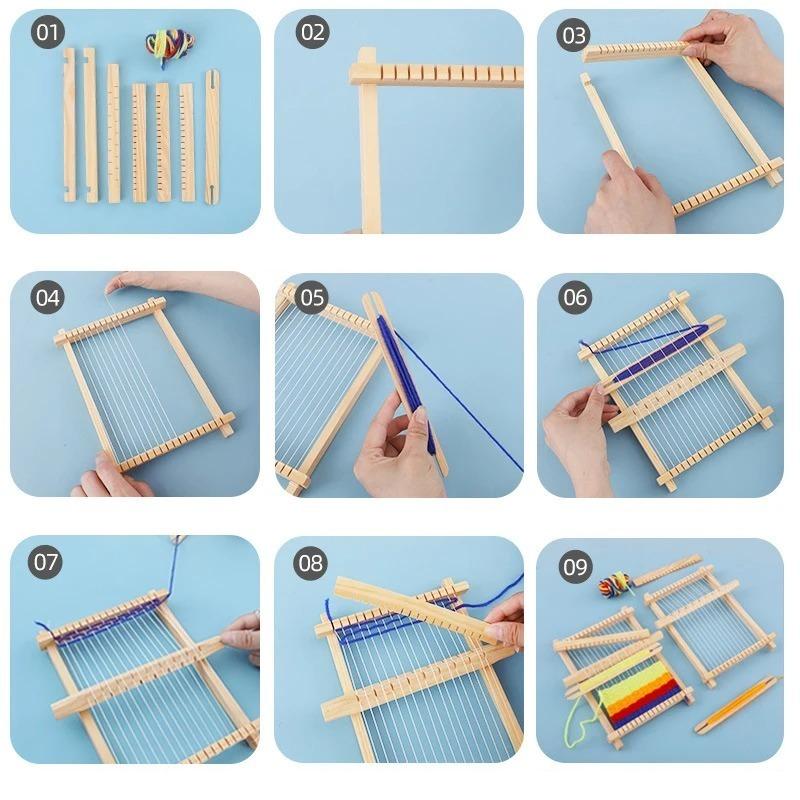 Деревянный ткацкий станок для детей DIY, набор игрушек для плетения, игрушки для ролевых игр, ручное вязание для девочек, бытовая вязальная машина, тренировка мелкой моторики