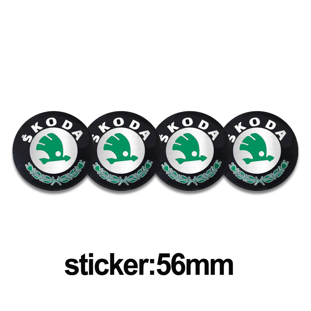 NADH5 4/8PCS 56 60mm Car Styling Wheel Center Hub Caps Rim Cover Badge Emblem Sticker For Skoda Rapid Octavia A5 RS Kodiaq Fabia A7