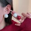 Ретро Серьги-гвоздики с крупным жемчугом в барочном стиле Гонконгского стиля Легкая роскошь Нежные Серьги с высоким чувством Универсальные Серьги для темперамента