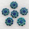 20pcs 18mm Round Flower AB Resin Crystal Strass Applique and  2 Holes Buttons for Diy Clothing - HA27