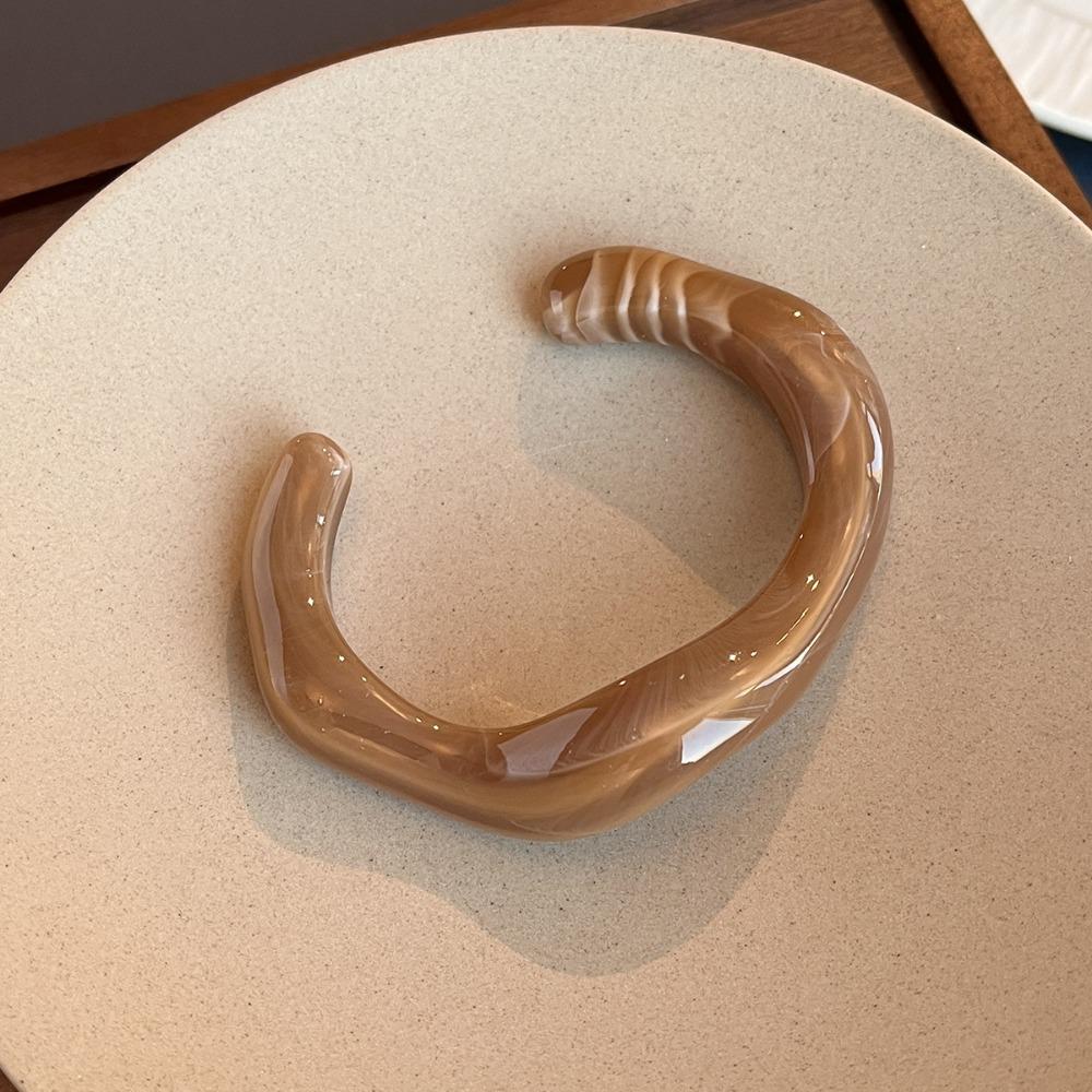 Браслеты с неровными манжетами Акриловый текстурный браслет Простой геометрический открытый браслет Женские украшения