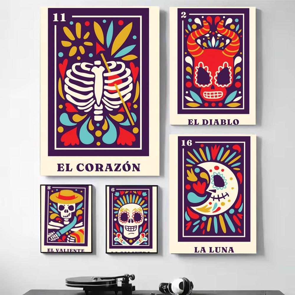 1 шт. Горячий Современный Граффити Мексиканский Скелет Мексика LA DAMA Скандинавский Постер Плакаты Дом Комната Бар Кафе Декор Искусство Настенная Живопись Картина