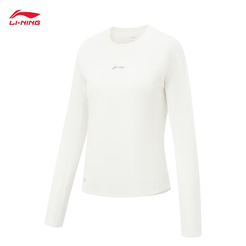 Li-Ning Женская спортивная футболка с длинным рукавом, быстросохнущая, с круглым вырезом