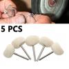5pcs 2.35mm Wool Polishing Brush Set for Grinding and Buffing Metal and Stone Materials with Woolen Grinding Heads