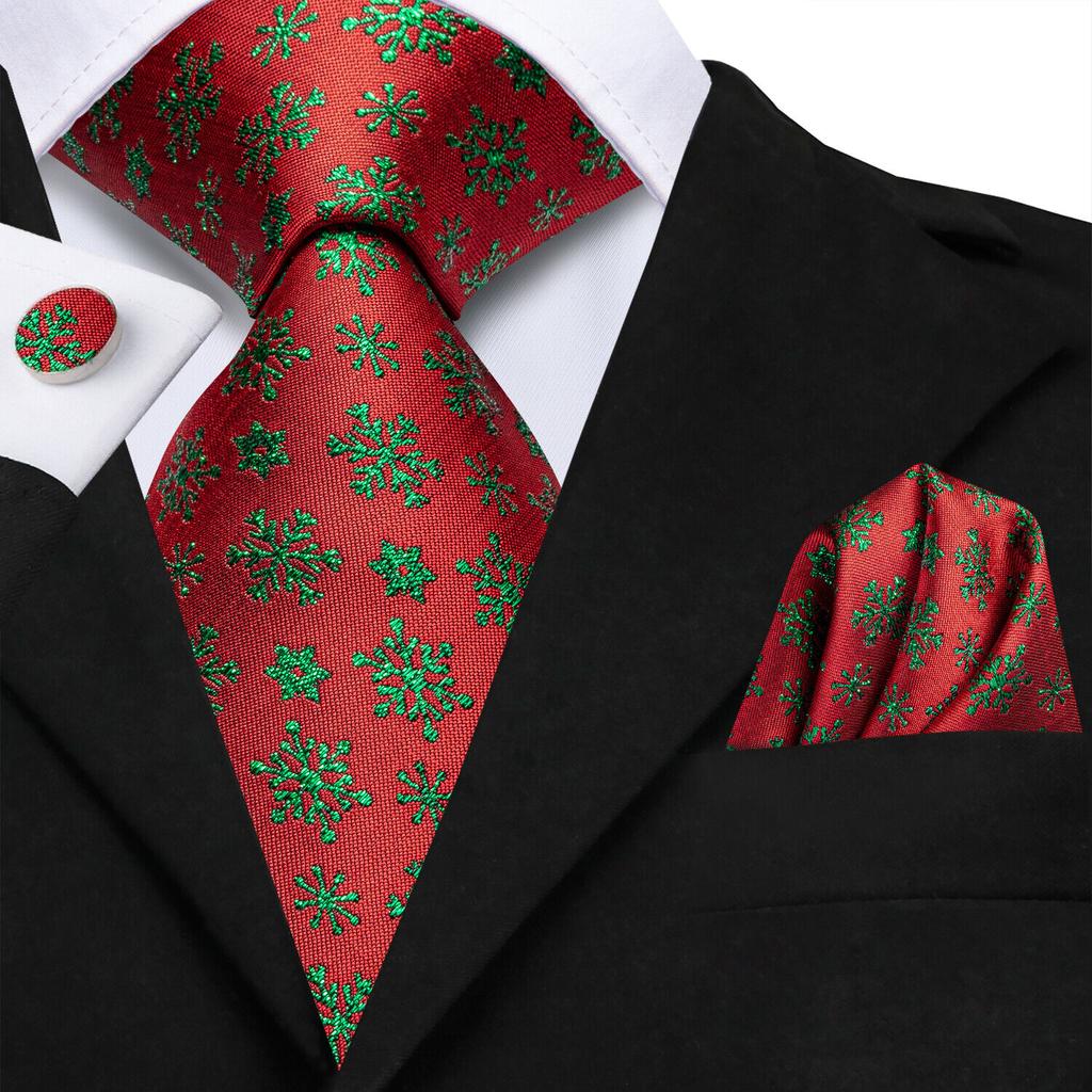 Hi-Tie Dark Gold Plaid Jacquard Mens Silk Tie Classic Necktie Cufflink Hanky Set