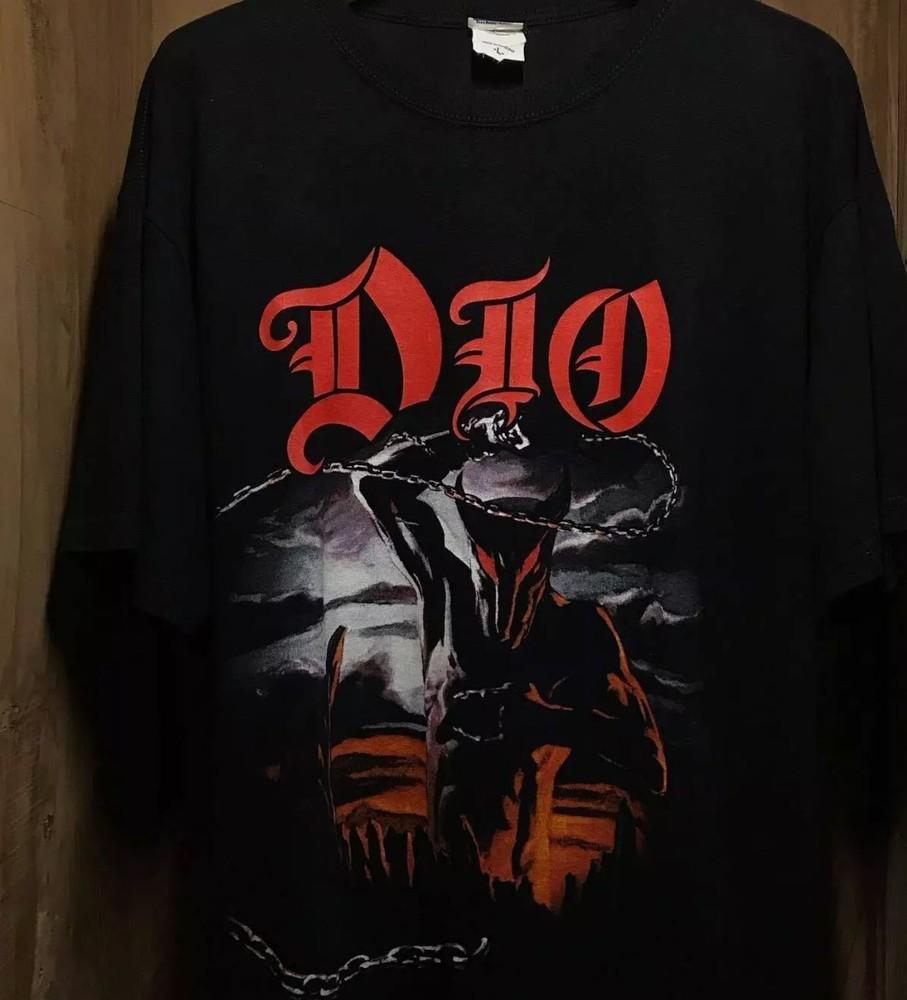 Dio Holy Diver 90-е базовая черная графическая футболка Мужская Женская vtg S-5XL Унисекс Футболка