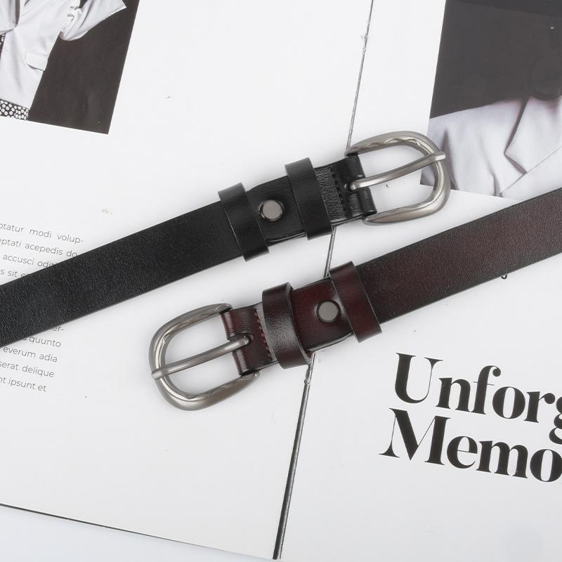 Женский ремень из коровьей кожи для женщин, классический, простой, повседневный, для брюк, джинсов, высококачественный женский ремень