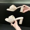 Fashion New Style Luxury Women's Fashion High-heeled Casual Women Fish Mouth Shoes Ladies Shoes Square Toe Women's Slipper Zapatos Mujer