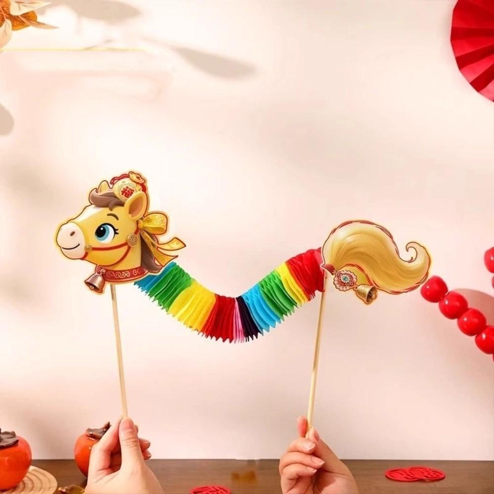 Мультяшный китайский бумажный танцующий конь 3D Новогоднее украшение Дракон Конь Игрушка Декор для гостиной дома