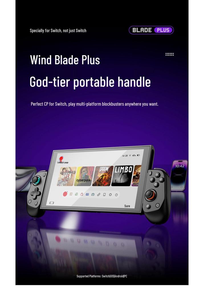 Игровой контроллер Leadjoy Dynamic Fingertip Wind Blade Plus для Switch, Bluetooth, ПК и Android.