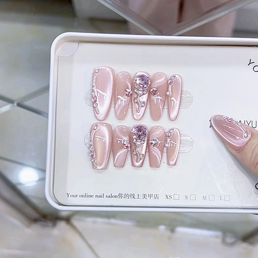 Ручная работа Armor Rose Church Трехмерный розовый бриллиантовый светлый чеканка в стиле кошачий глаз Высококачественная наклейка для маникюра с чистым темпераментом