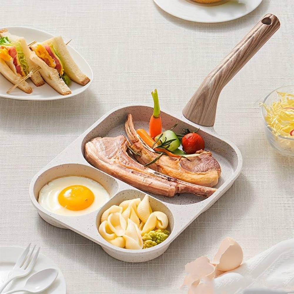 Сковорода 3 в 1 для жарки яиц для завтрака, блинов, бургеров, сэндвичей, с антипригарным покрытием, легко моется, сковорода для блинов для газовой плиты и индукционной плиты