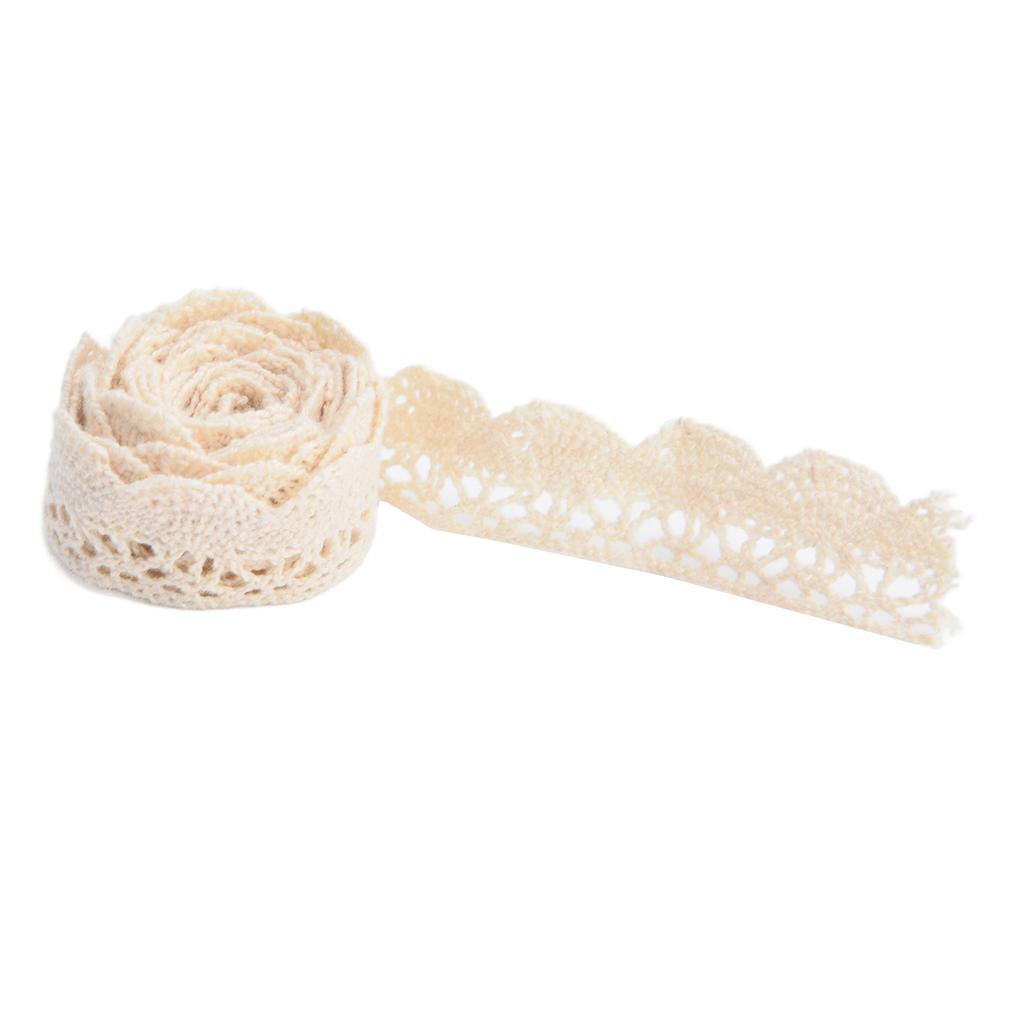 Lace Ribbon DIY Cotton Net 2cm Width 20 Yards Elegant Fabric Lace Trim for Curtain Clothes