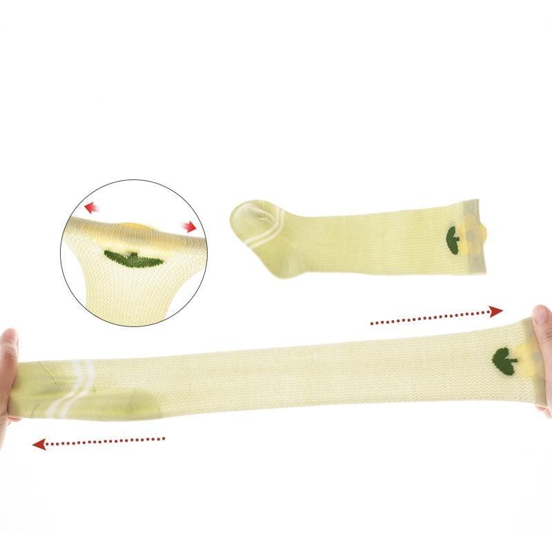 Милые летние детские длинные носки, тонкие дышащие сетчатые антимоскитные чулки для малышей, хлопковые солнцезащитные носки для младенцев выше колена