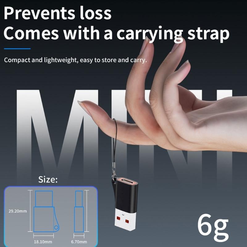USB3.0 male на Type C Female Адаптер-конвертер со съемным шнурком 10 Гбит/с Высокоскоростная передача данных Быстрая зарядка 3.0