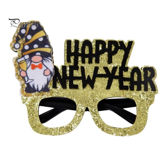 2024 новогодние украшения для вечеринки, очки, реквизит для фотографий, черные и золотые тематические рамки, оправы для очков с новым годом