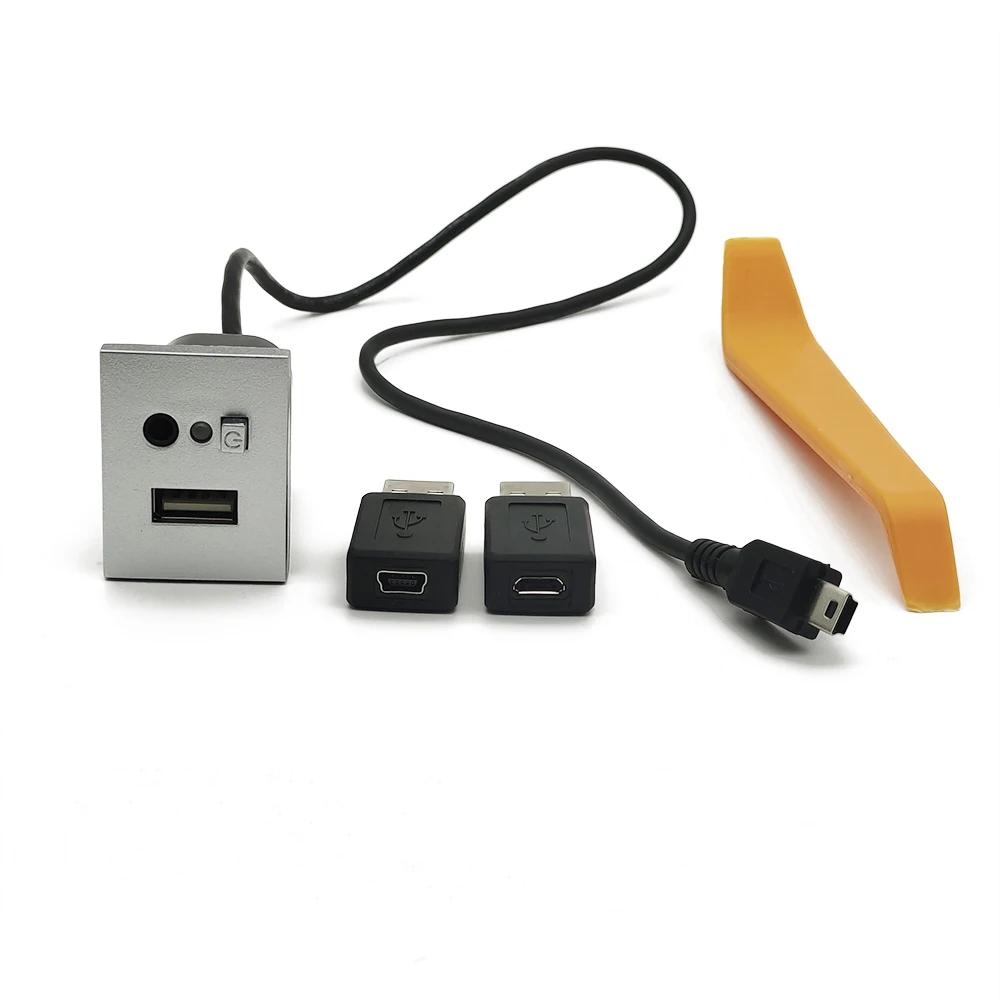 1 шт. автомобильный входной адаптер AUX/USB мини-кабель USB-слот интерфейсный переключатель для Ford Focus 2 mk2 2009 2010 2011 аксессуары