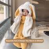 Thicken Plush Scarf Hat Gloves Set Keep Warm Plush Scarf Cute Hooded Scarf  Women Girls