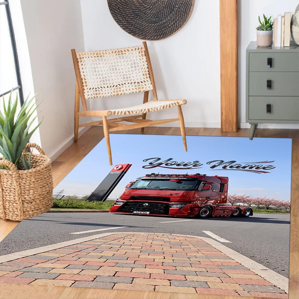Renault Customized Name Area Rug Suitable For Study Room Entryway Dining Room Living Rooms Antislip Rug Office Home Decor