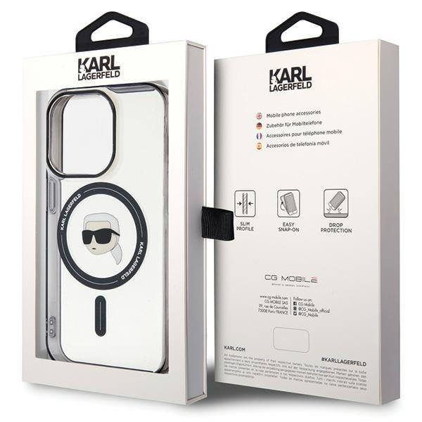 Karl Lagerfeld Klhmp15Lhkhnotk Iphone 15 Pro 6.1 Transparent Hardcase Iml Karl`s Head Magsafe
