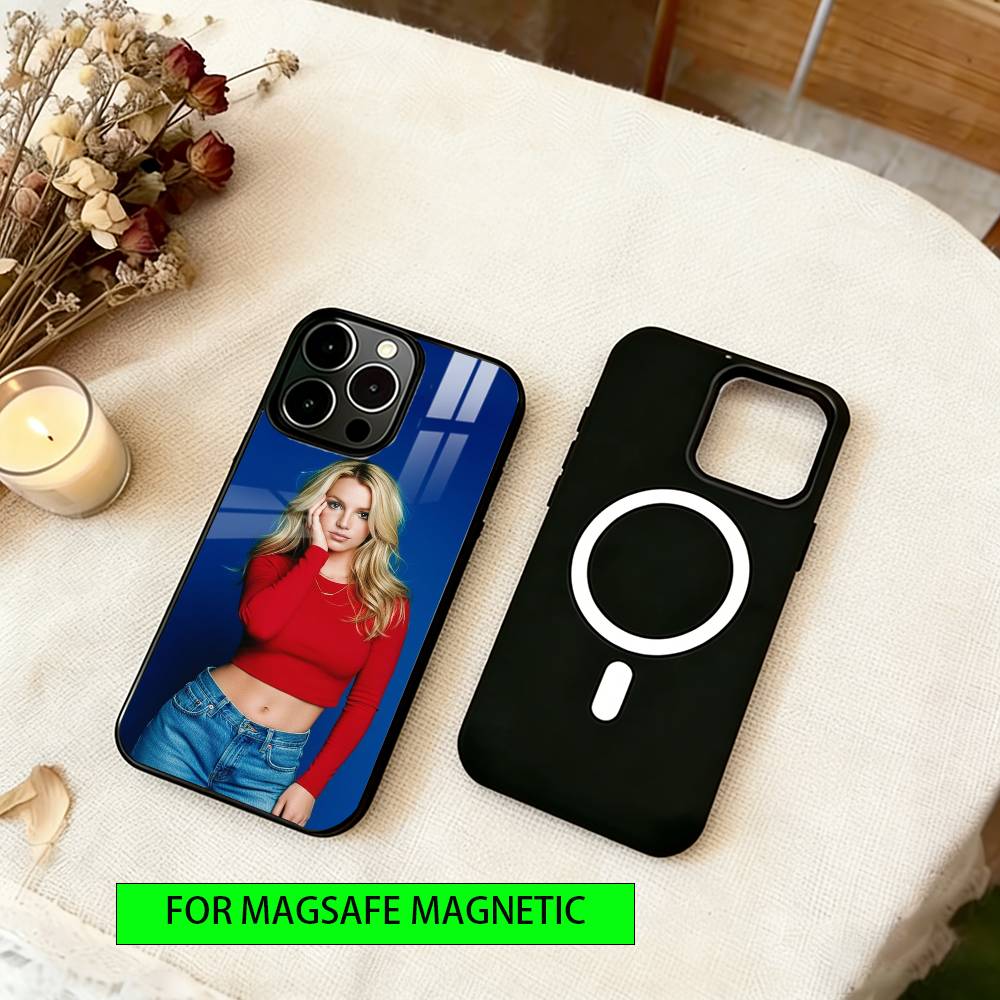 Чехол для телефона Britney Spears для iPhone 17, 16, 15, 14, 13, 12, 11 Plus, Pro, магнитный с Magsafe, беспроводная зарядка