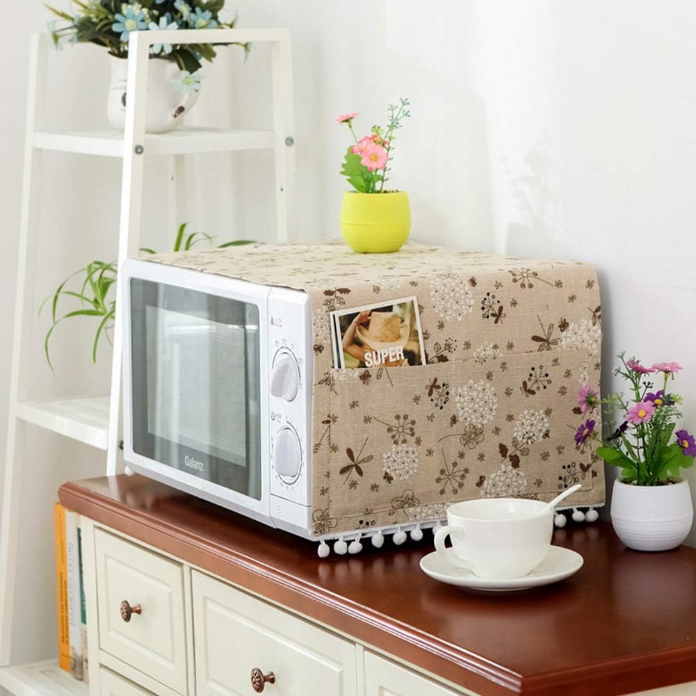 AKOAK 1 упаковка 30 см x 90 см / 11,81" x 35,43" Домашняя кухонная пылезащитная крышка для микроволновой печи Хлопково-льняная крышка для духовки с сумкой для хранения Аксессуары для домашнего декора
