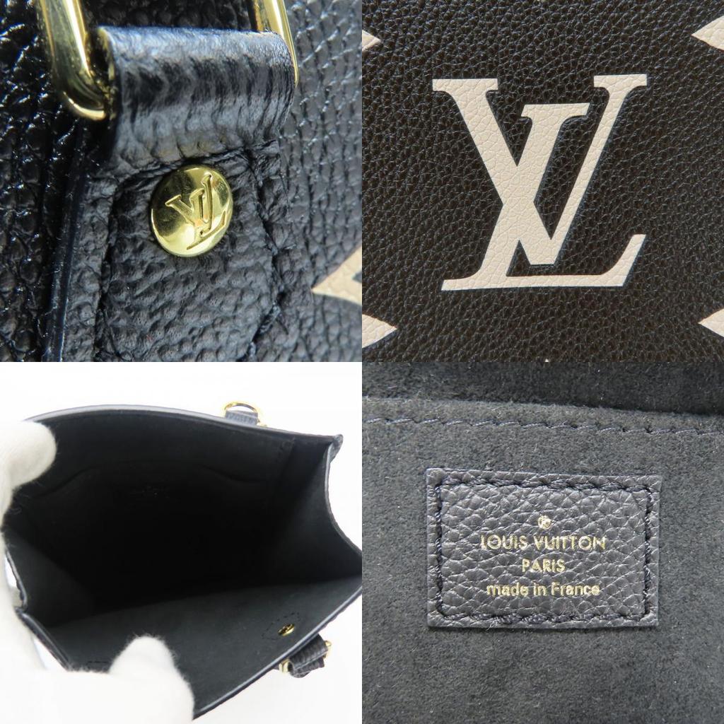 Used LOUIS VUITTON Handbag Petit Sac Plat M81416 Monogram Ann Platt Black Beige 2WAY