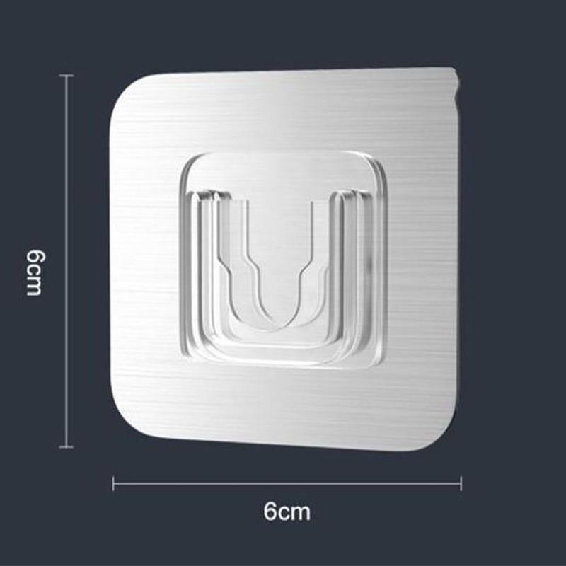 Многослойная клейкая настенная полка для хранения с прозрачными крючками для ванной комнаты