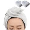 Towa Hair Drying Towel Set - Microfiber Quick-Dry Turban, Absorbent, 2-Pack Gray, 80x35cm for Face Washing, Post-Bath, Pool - Thick Hair Wrap