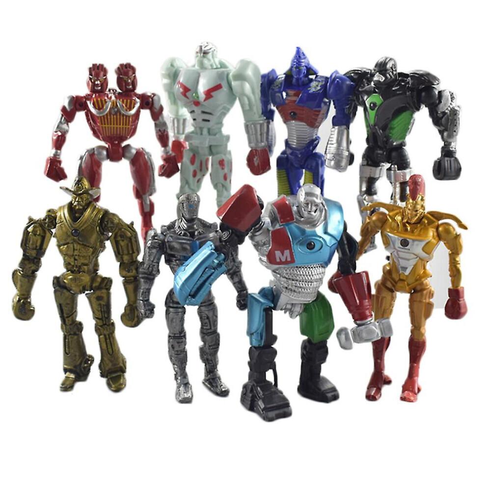 8Pcs Anime Real Steel Adam Raider LED Robot Action Figure Model Kids Toy Gift