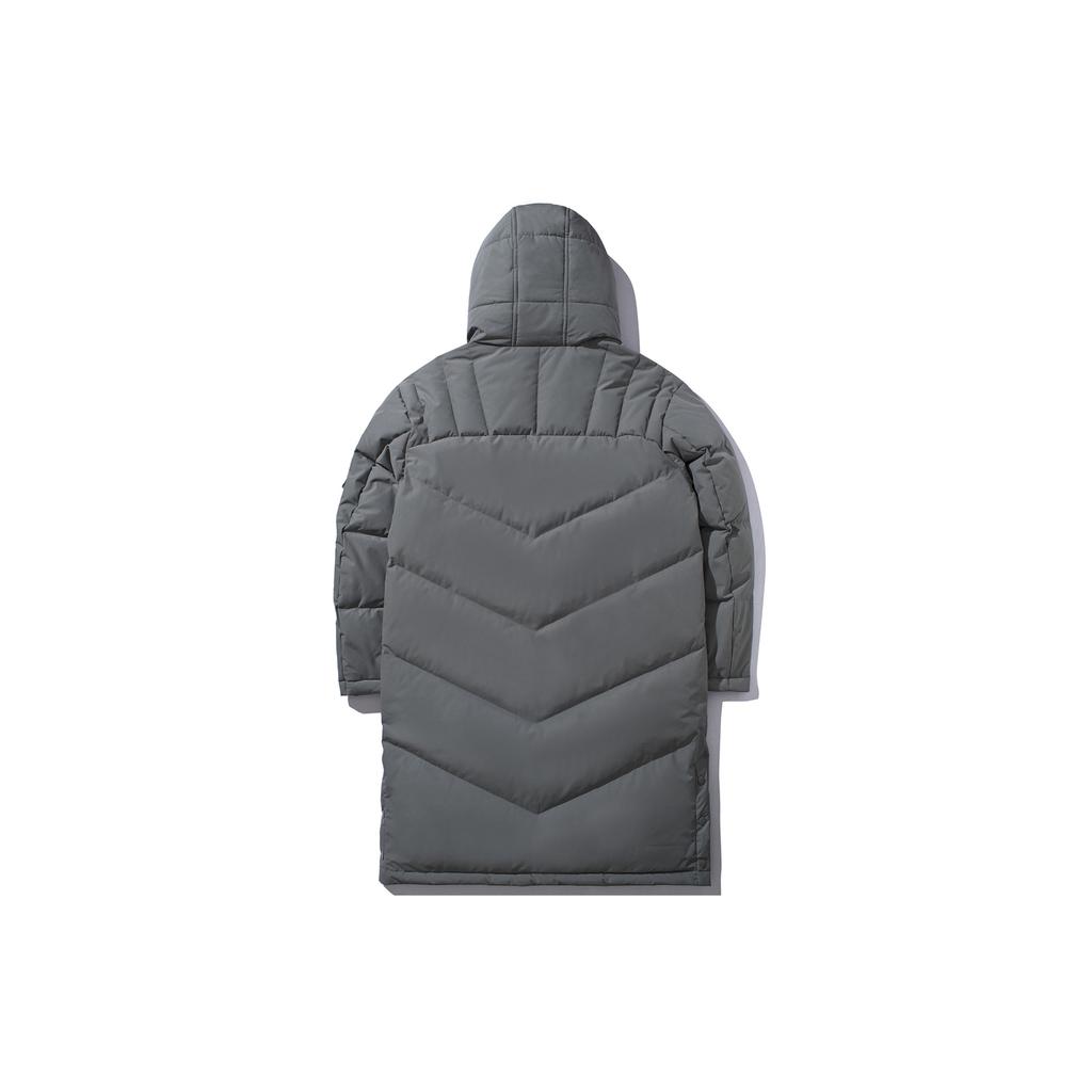 Li Ning Длинный пуховик с капюшоном Мужская верхняя одежда Shadow-Gray AYMP041-1