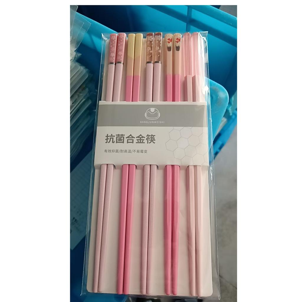 Набор из 5 пар палочек для еды в японском стиле, цвета Моранди, нескользящие, можно мыть в посудомоечной машине, для дома, ресторана, палочки для суши