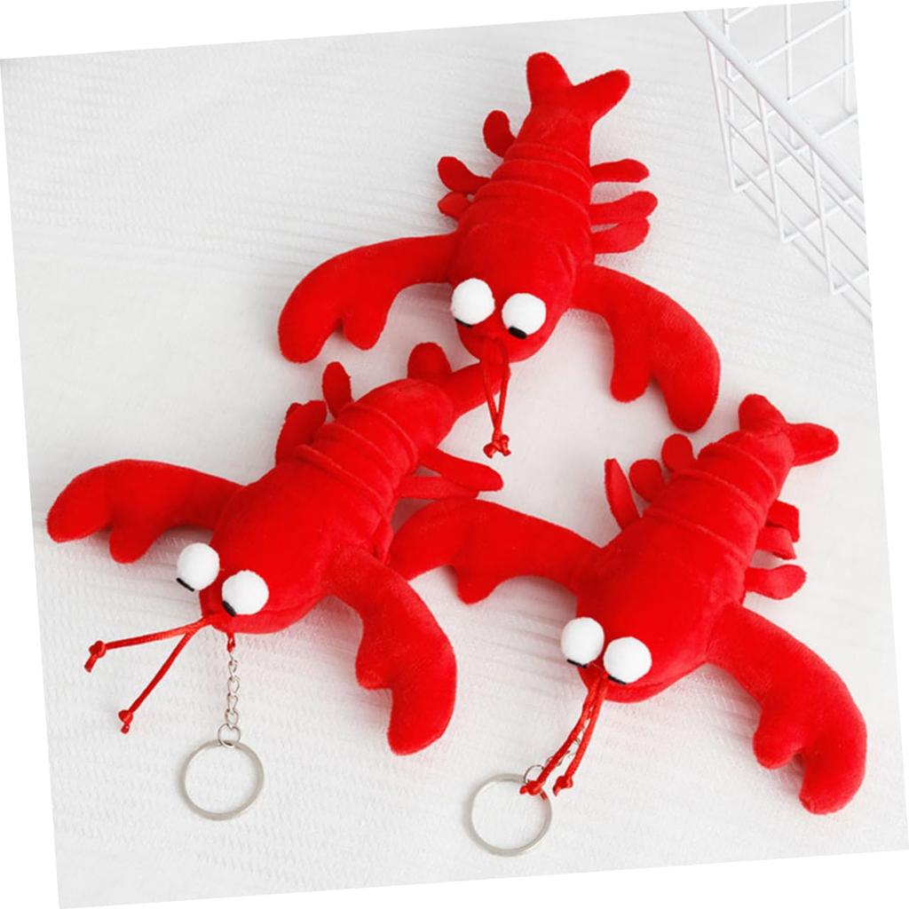 EXCEART Кулон Рак Клешня Плюшевая Игрушка Крабовая Брелок Милая Игрушка Краб Съедобный Аксессуар Хвост Лобстера Брелок для Сумки Образец Еды 5 Штук