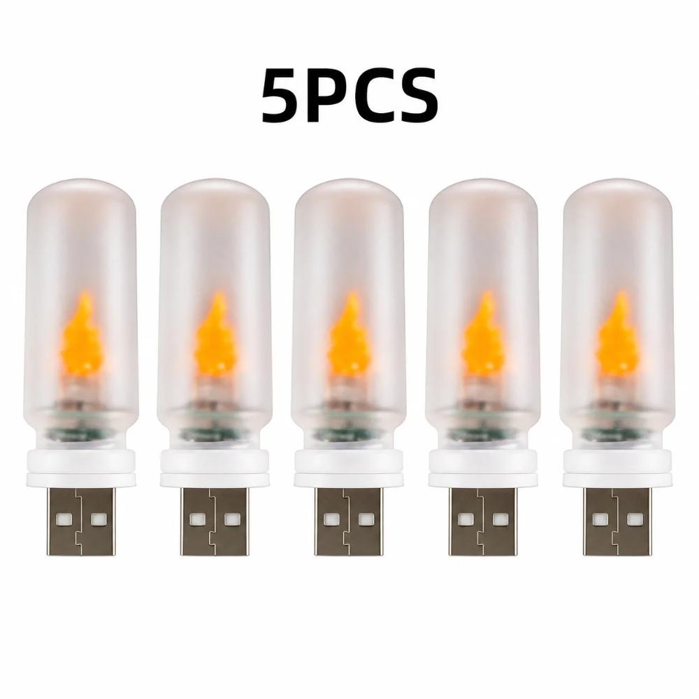 Имитация пламени USB свеча-светильник Мерцающий светодиод Матовое прозрачное стекло Ночник для автомобиля дома комнаты ноутбука Праздничное украшение