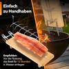 Настоящая деревянная платформа для приготовления лосося с металлическим каркасом для приготовления еды на открытом воздухе