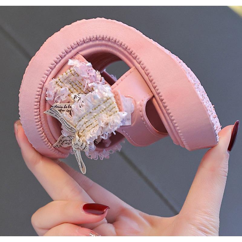 Сандалии для девочек, милая мягкая детская пляжная обувь с бантом и цветами, детские летние сандалии с бантом, модные милые сандалии принцессы высокого качества