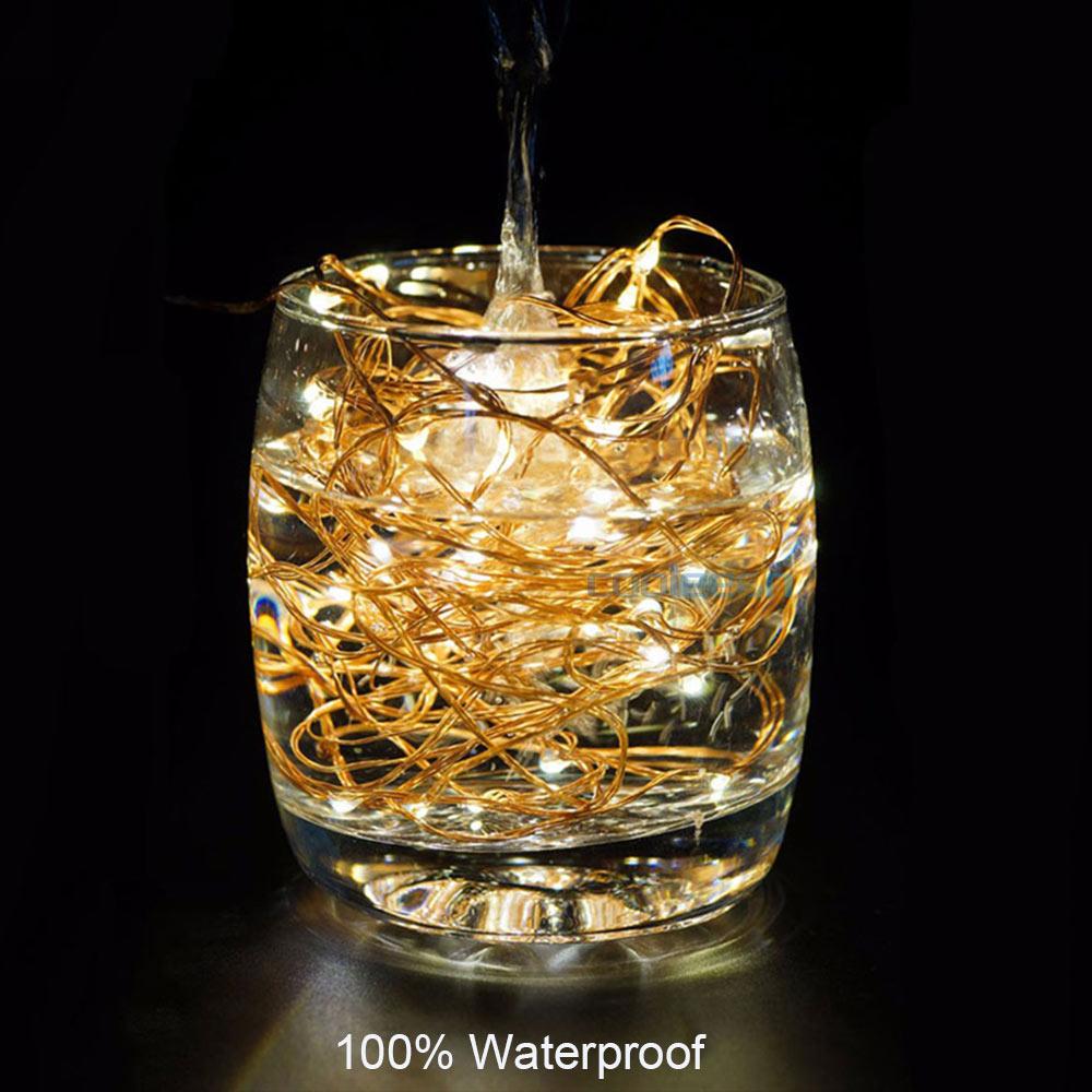 1 м 2 м 3 м 4 м светодиодная гирлянда из медной проволоки CR2032 кнопка питание от батареек цветная светодиодная лента лампа для праздничного рождественского декора