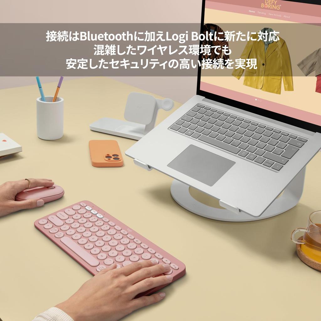 Беспроводная мышь Logitech PEBBLE MOUSE2 M350sRO Тонкая бесшумная Bluetooth-мышь Logi Bolt Беспроводная симметричная 4000 точек на дюйм Срок службы батареи 24 месяца Windows Mac