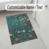 Birds Floral Theme Soft Crystal Velvet Rug Custom Name & Text Print Non Slip Floor Rug for Bedroom Living Room