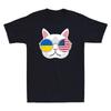 Ukrainian American Cat Funny Proud Ukraine USA Flag Vintage Men's T-Shirt Black
